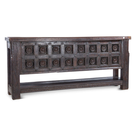 Finely Carved Wood Door Console Table with Bottom Shelf from Home Trends & Design - Luna Furniture