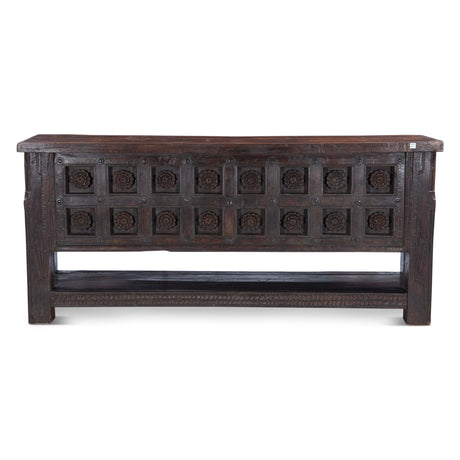 Finely Carved Wood Door Console Table with Bottom Shelf from Home Trends & Design - Luna Furniture