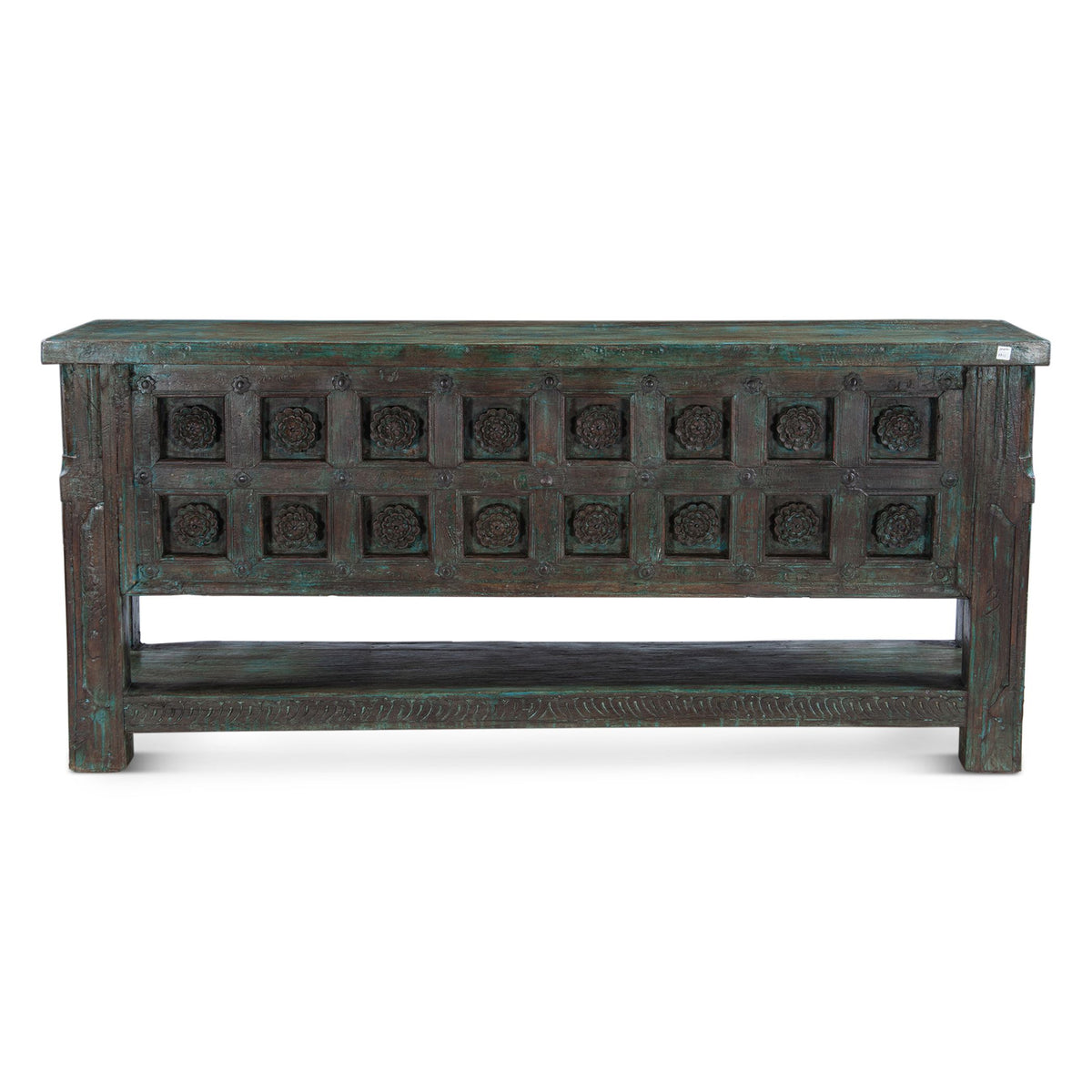 Finely Carved Wood Door Console Table with Bottom Shelf from Home Trends & Design - Luna Furniture
