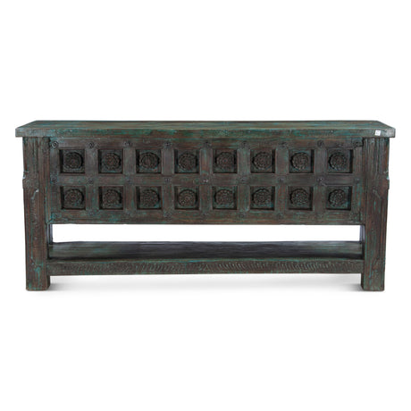 Finely Carved Wood Door Console Table with Bottom Shelf from Home Trends & Design - Luna Furniture