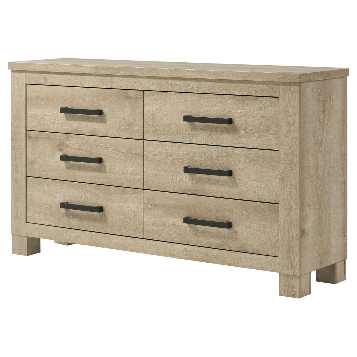 Oakglen Weathered Oak 6-Drawer Bedroom Dresser from Coaster - Luna Furniture