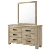 Oakglen Weathered Oak 6-Drawer Bedroom Dresser and Mirror from Coaster - Luna Furniture