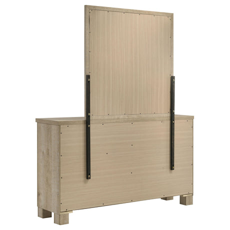 Oakglen Weathered Oak 6-Drawer Bedroom Dresser and Mirror from Coaster - Luna Furniture