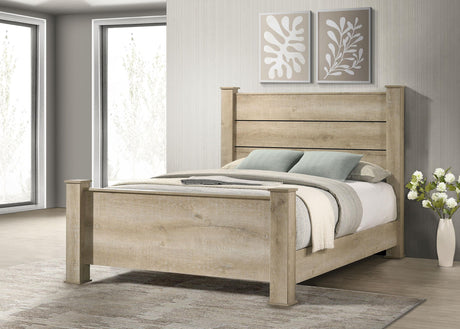 Oakglen Weathered Oak California King Panel Bed from Coaster - Luna Furniture