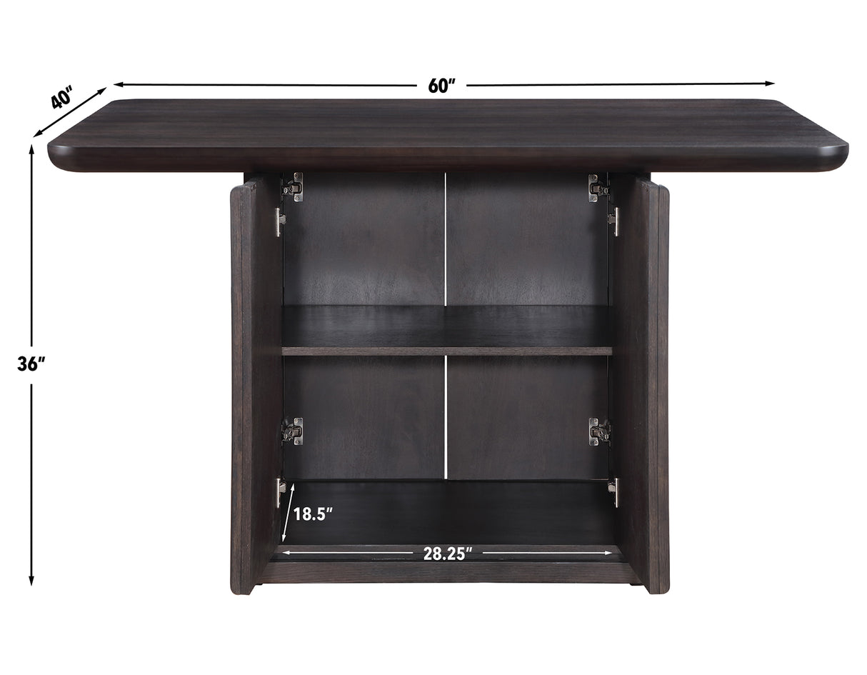 Oakley Charcoal Brown Counter Storage Table from Steve Silver - Luna Furniture