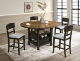 Oakly Brown Round/Square Counter Height Dining Set from Crown Mark - Luna Furniture