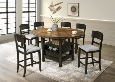 Oakly Brown Round/Square Counter Height Table from Crown Mark - Luna Furniture