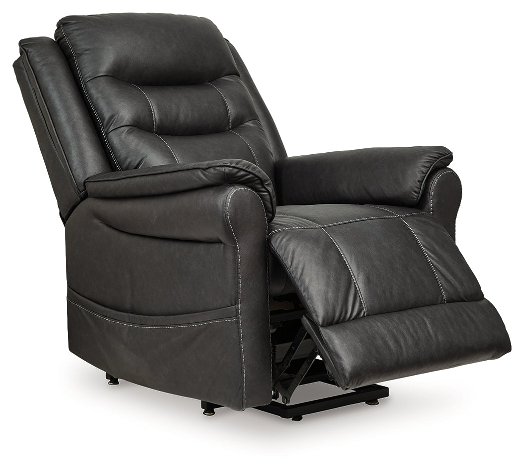 Oatman Carbon Power Lift Recliner from Ashley Furniture - Luna Furniture