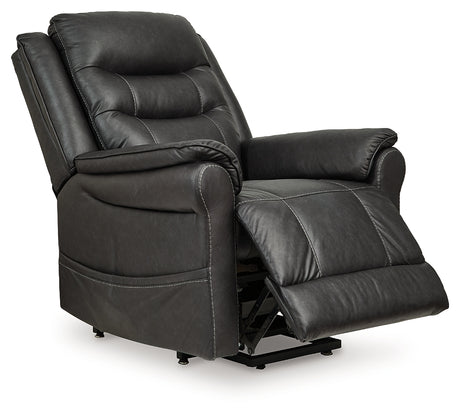 Oatman Carbon Power Lift Recliner from Ashley Furniture - Luna Furniture
