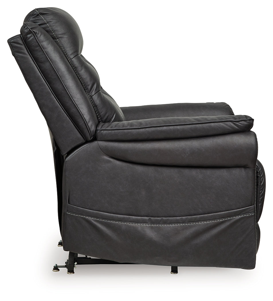 Oatman Carbon Power Lift Recliner from Ashley Furniture - Luna Furniture