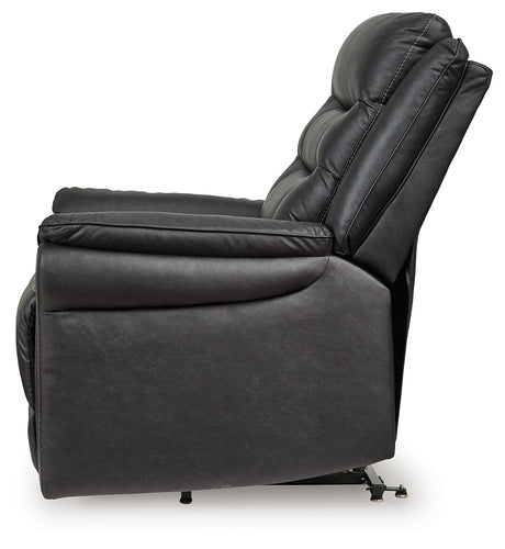 Oatman Carbon Power Lift Recliner from Ashley Furniture - Luna Furniture