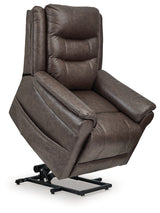 Oatman Umber Power Lift Recliner from Ashley - Luna Furniture