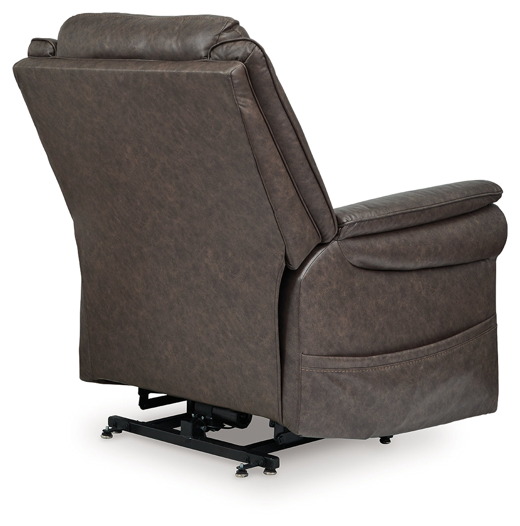 Oatman Umber Power Lift Recliner from Ashley - Luna Furniture