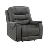 Oberon Dark Gray Reclining Chair from Homelegance - Luna Furniture