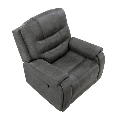 Oberon Dark Gray Reclining Chair from Homelegance - Luna Furniture