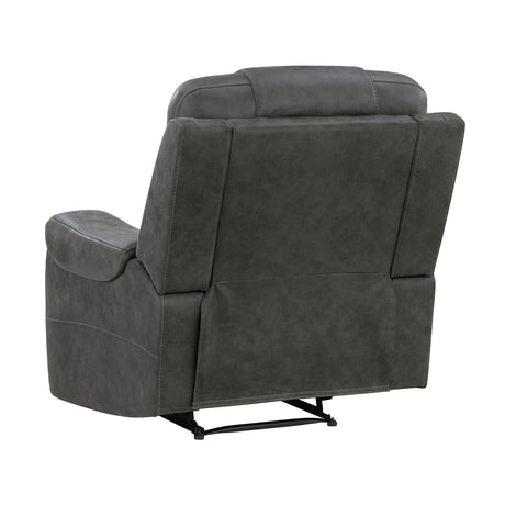 Oberon Dark Gray Reclining Chair from Homelegance - Luna Furniture