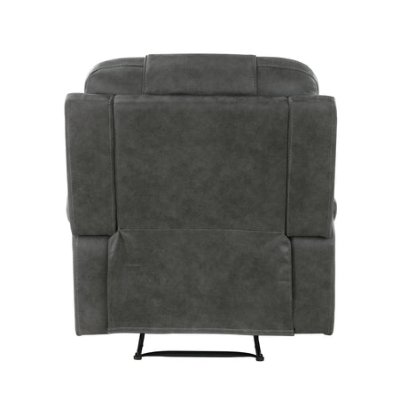 Oberon Dark Gray Reclining Chair from Homelegance - Luna Furniture