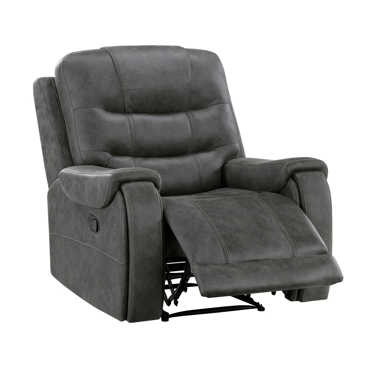 Oberon Dark Gray Reclining Chair from Homelegance - Luna Furniture