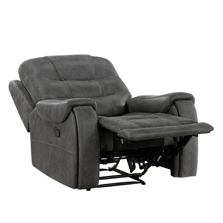 Oberon Dark Gray Reclining Chair from Homelegance - Luna Furniture