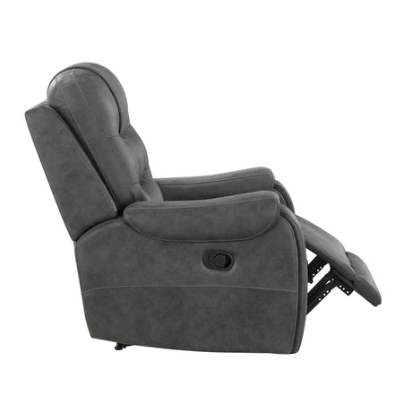 Oberon Dark Gray Reclining Chair from Homelegance - Luna Furniture