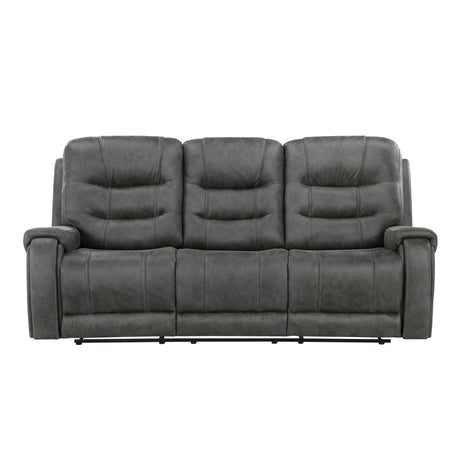 Oberon Dark Gray Double Reclining Sofa from Homelegance - Luna Furniture