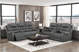 Oberon Dark Gray Double Reclining Living Room Set from Homelegance - Luna Furniture