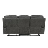 Oberon Dark Gray Double Reclining Living Room Set from Homelegance - Luna Furniture