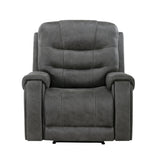 Oberon Dark Gray Double Reclining Living Room Set from Homelegance - Luna Furniture