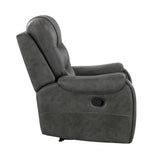 Oberon Dark Gray Double Reclining Living Room Set from Homelegance - Luna Furniture