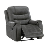 Oberon Dark Gray Double Reclining Living Room Set from Homelegance - Luna Furniture