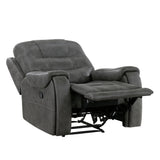 Oberon Dark Gray Double Reclining Living Room Set from Homelegance - Luna Furniture