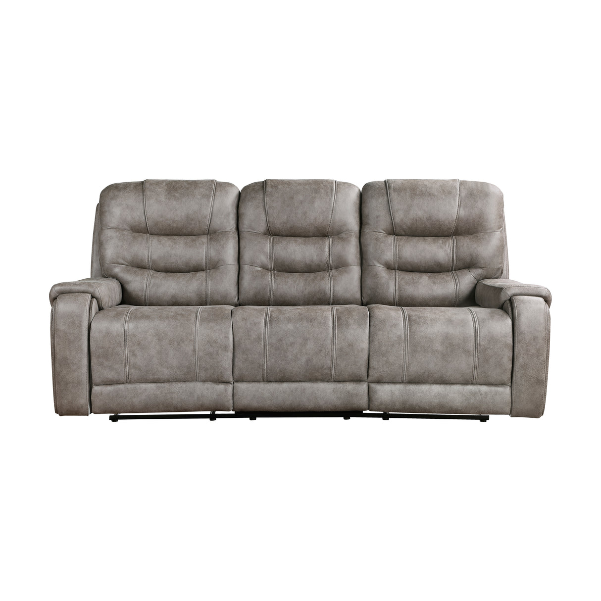 Oberon Grayish Brown Double Reclining Living Room Set from Homelegance - Luna Furniture