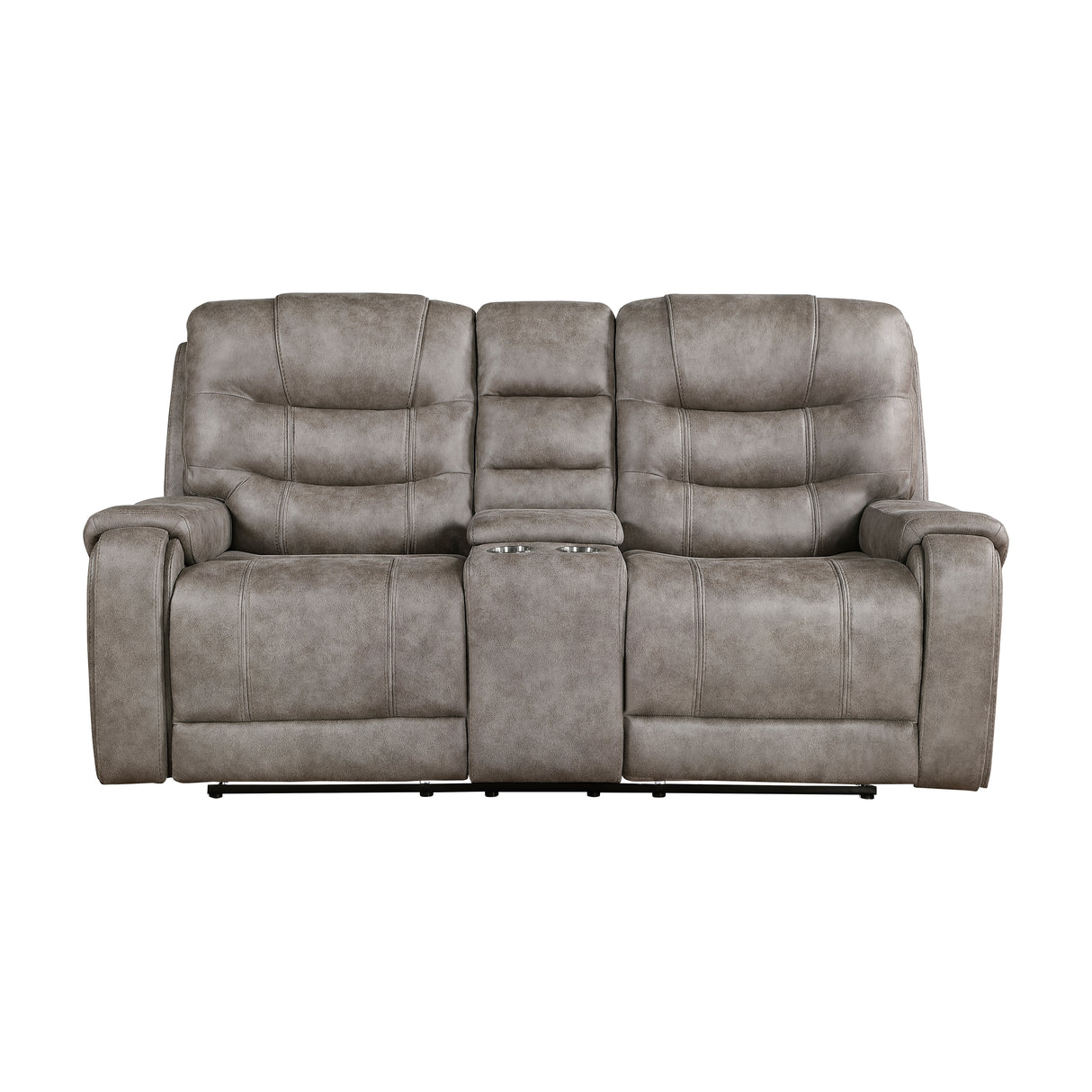 Oberon Grayish Brown Double Reclining Living Room Set from Homelegance - Luna Furniture