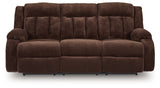 Observation Chocolate Power Reclining Sofa with Drop Down Table from Ashley Furniture - Luna Furniture