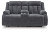 Observation Steel Power Reclining Loveseat with Console from Ashley - Luna Furniture