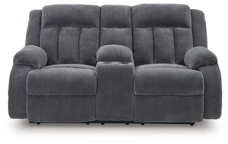 Observation Steel Power Reclining Loveseat with Console from Ashley - Luna Furniture