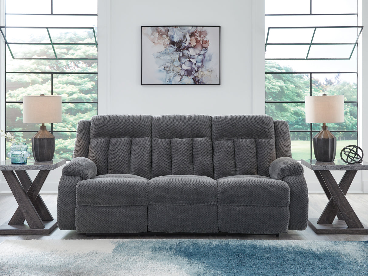 Observation Steel Power Reclining Sofa with Drop Down Table from Ashley - Luna Furniture