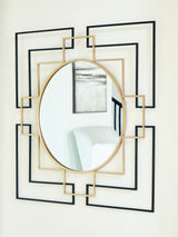Oceanal Black/Gold Finish Accent Mirror from Ashley - Luna Furniture