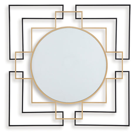 Oceanal Black/Gold Finish Accent Mirror from Ashley - Luna Furniture