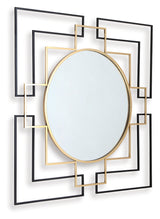 Oceanal Black/Gold Finish Accent Mirror from Ashley - Luna Furniture