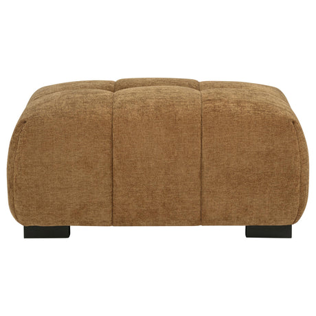 Octavia Amber Fabric Upholstered Rectangular Ottoman from Coaster - Luna Furniture