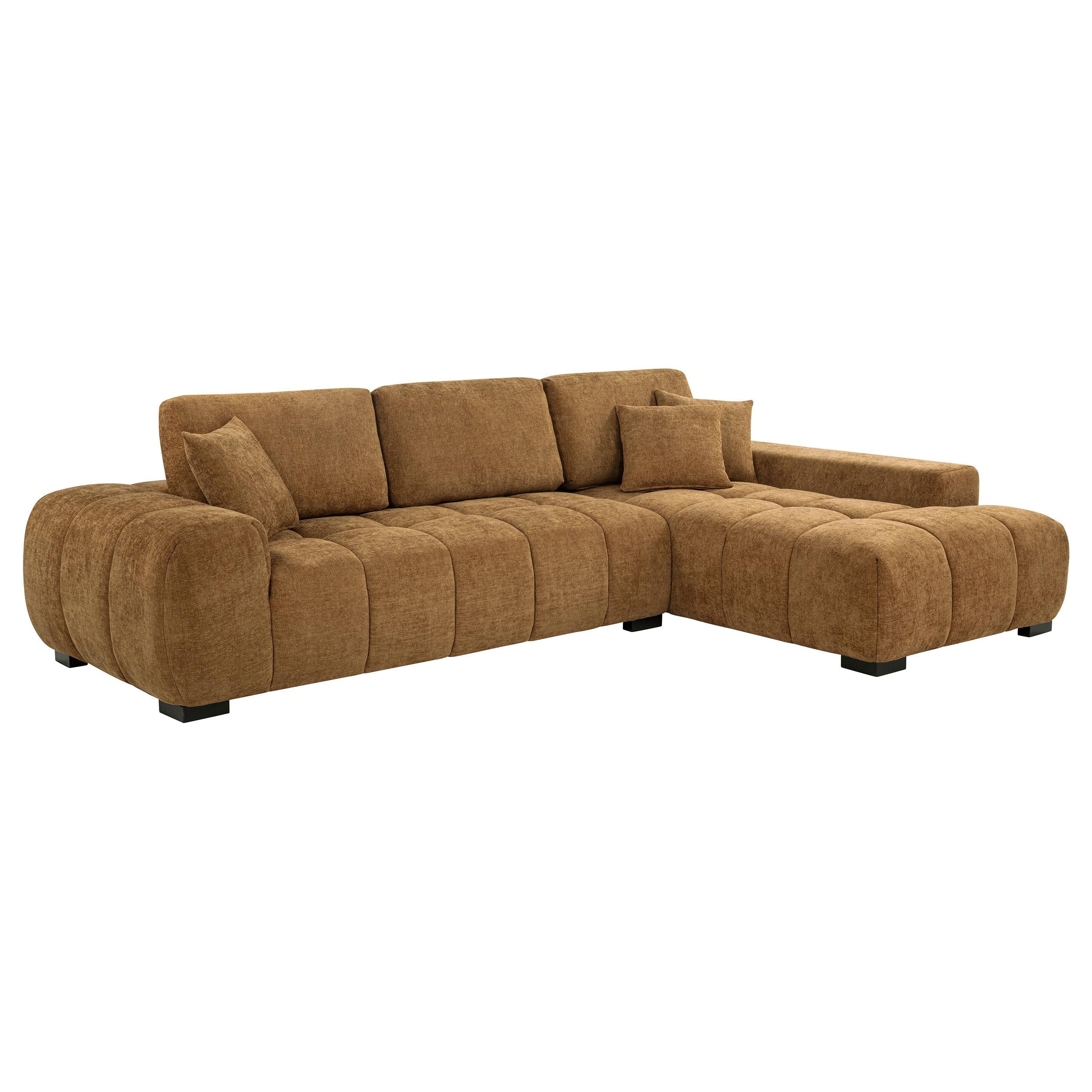 Coaster Octavia Amber Fabric Upholstered Sectional Chaise Sofa