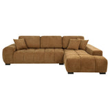 Octavia Amber Fabric Upholstered Sectional Chaise Sofa from Coaster - Luna Furniture