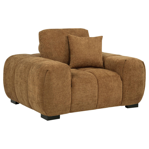 Octavia Amber Fabric Upholstered Track Arm Accent Chair