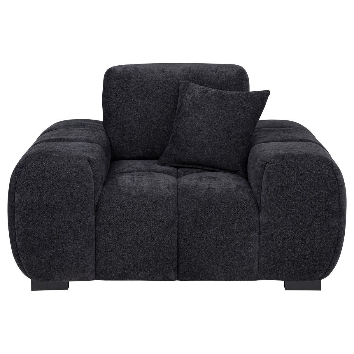 Octavia Black Fabric Upholstered Track Arm Accent Chair from Coaster - Luna Furniture