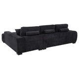 Octavia Black Fabric Upholstered Track Arm Sectional Sofa from Coaster - Luna Furniture