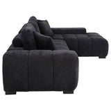 Octavia Black Fabric Upholstered Track Arm Sectional Sofa from Coaster - Luna Furniture