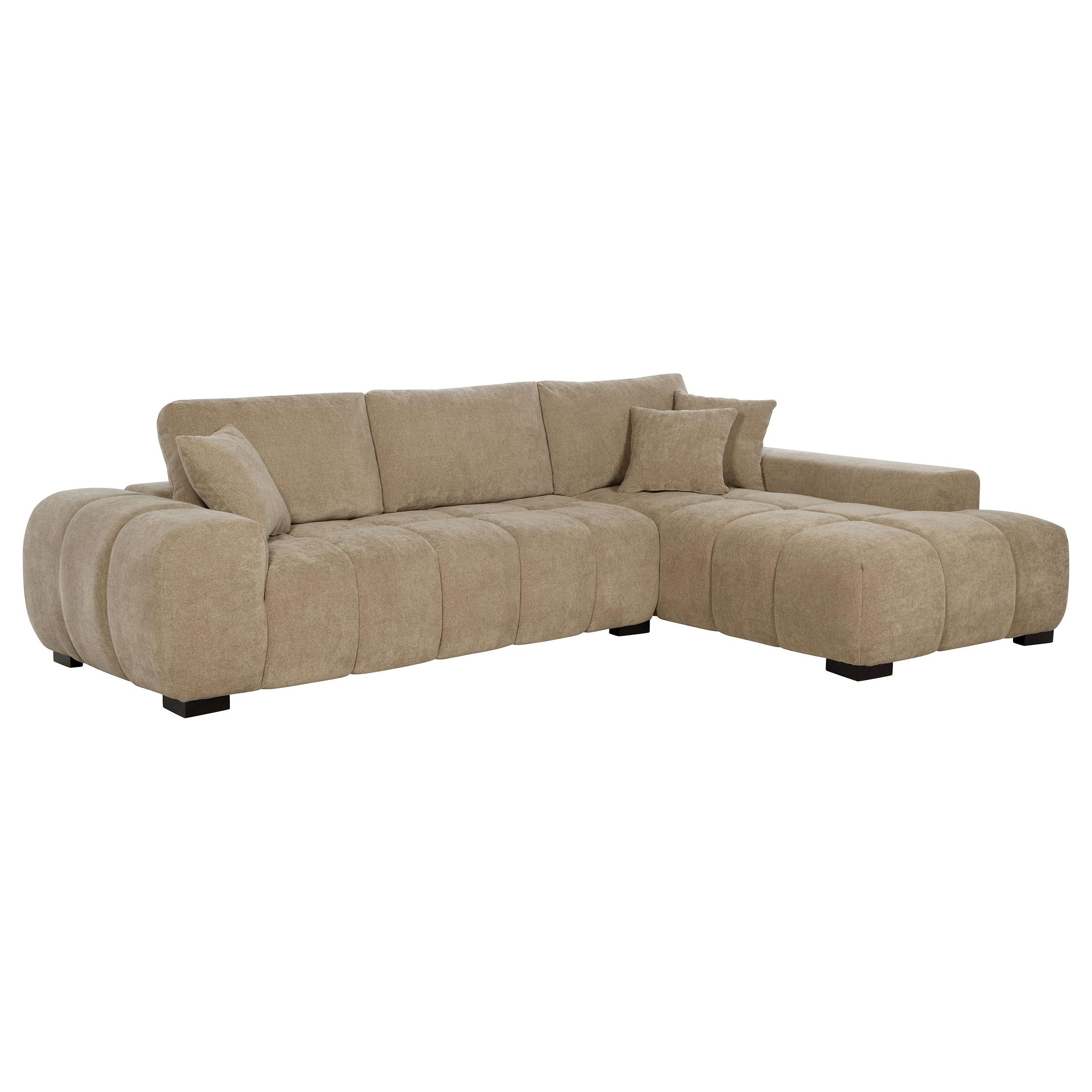 Coaster Octavia Camel Upholstered Sectional Chaise Sofa – Luna