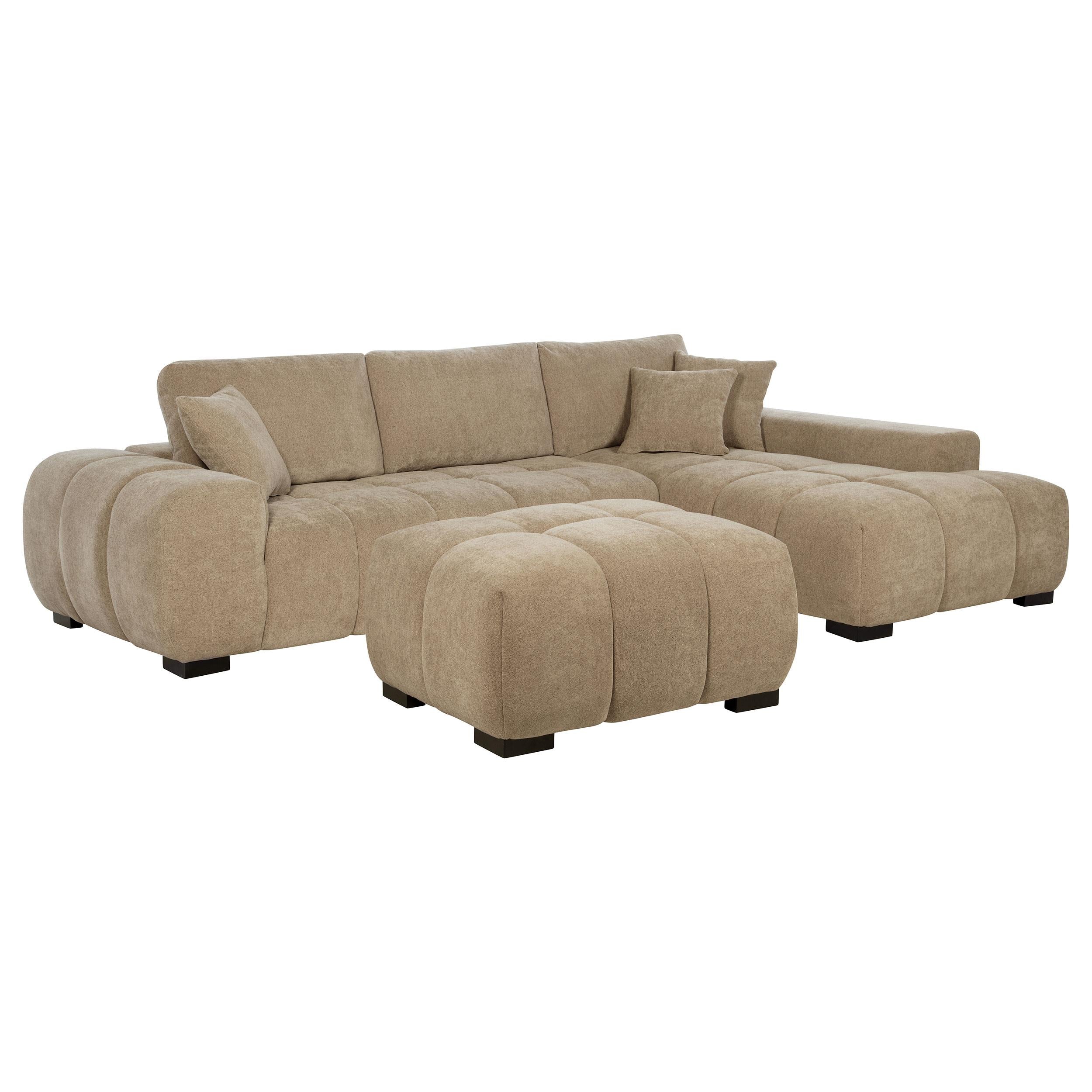 Coaster Octavia Camel Upholstered Sectional Chaise Sofa – Luna