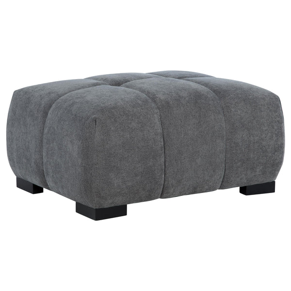Octavia Charcoal Gray Upholstered Rectangular Ottoman